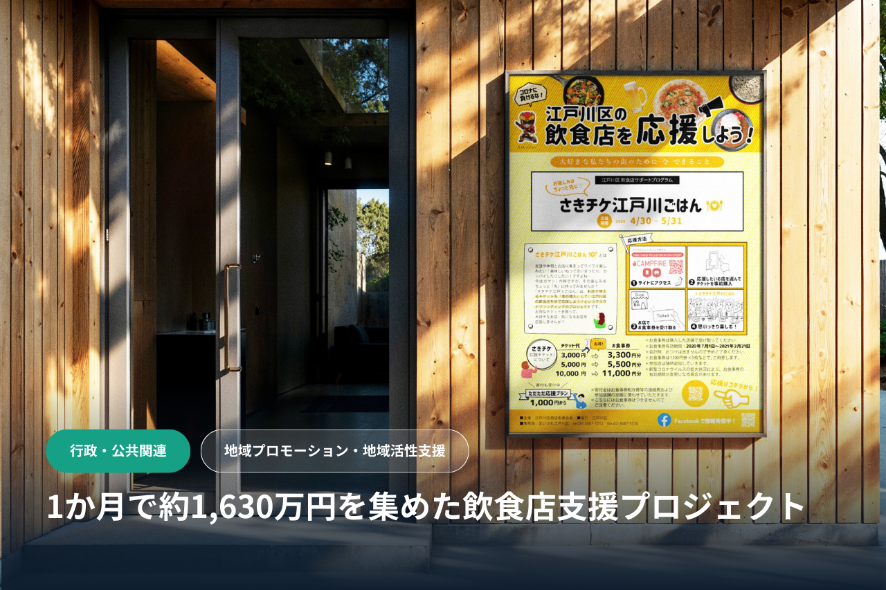 【さきチケ江戸川ごはん】1か月で約1,630万円を集めた飲食店支援プロジェクト